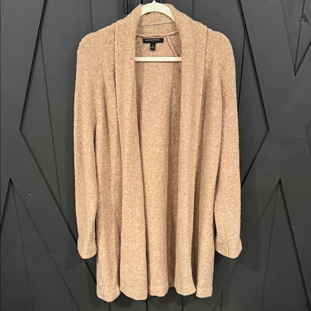 Banana Republic Cozy Tan Open-Front Sweater